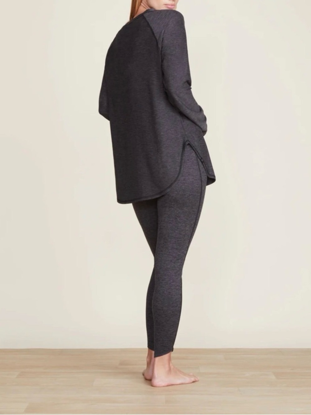 Barefoot Dreams Malibu Collection Butterchic Knit Fold Over Leggings Charcoal S - Picture 3 of 14